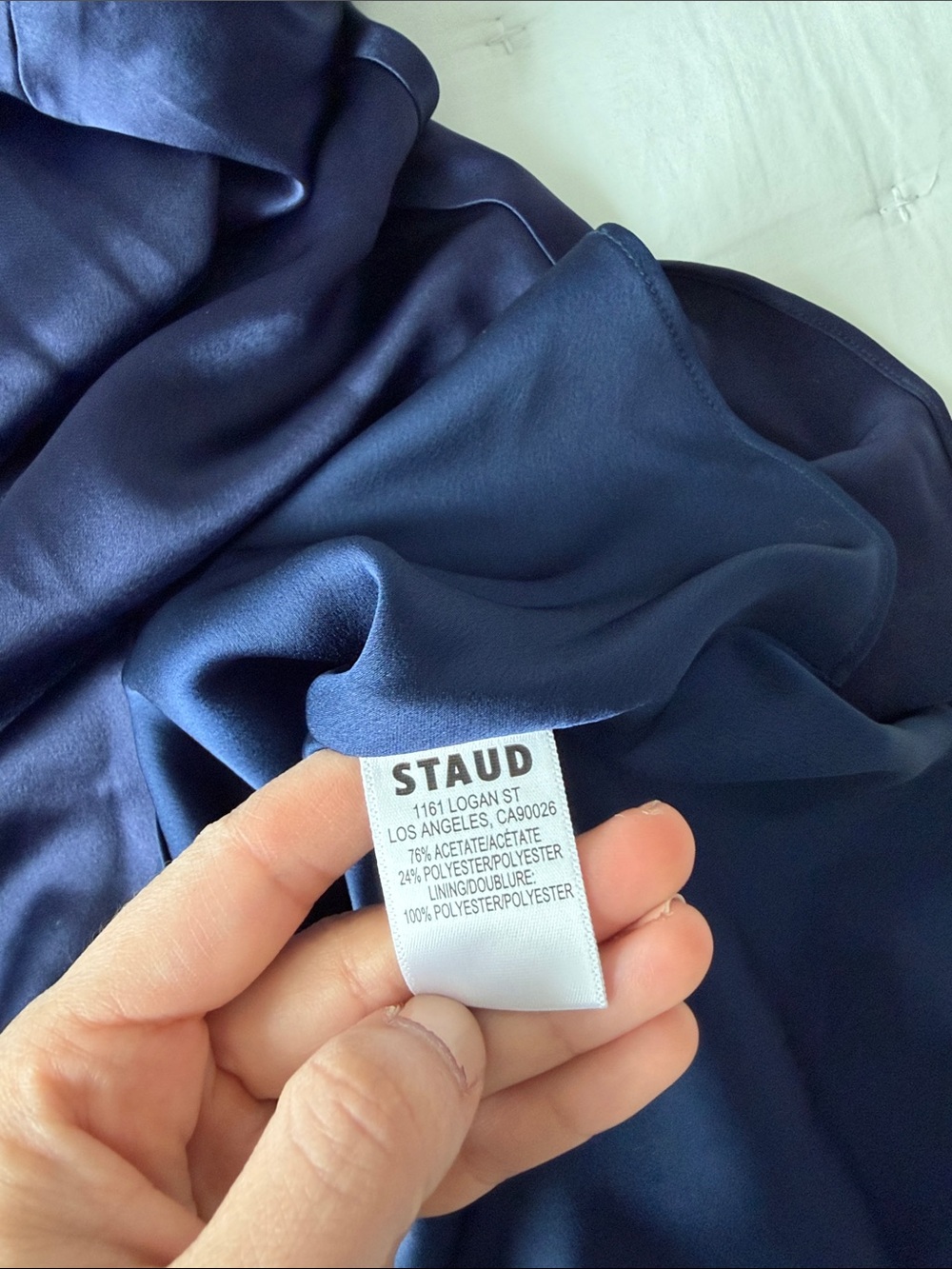 Staud 4 Elodie Maxi Dress Navy Blue Slip - Picture 12 of 13